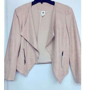 Boutique light pink suede motorcycle jacket